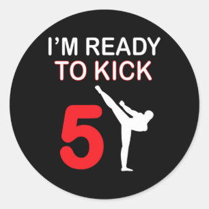 Sticker Rond Karate Lovers Cadeaux Boys Anniversaire Enfants Ki