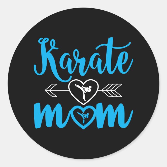 Sticker Rond Karate Mama Funny Fier Karate Maman (Devant)