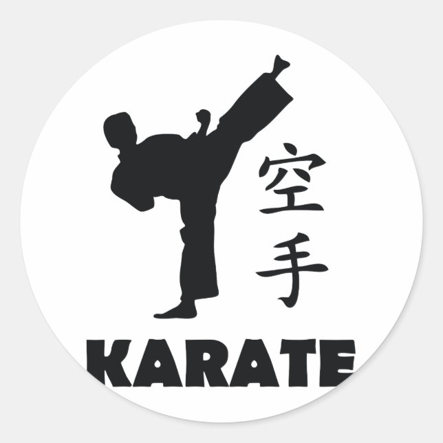 Sticker Rond karate man icône symbole chinois (Devant)