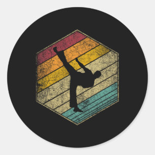 Sticker Rond Karate Martial Arts Retro Style Vintage les années