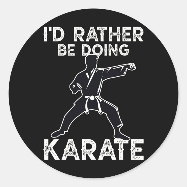 Sticker Rond Karate Martial Arts Training Funny Karate Graphism (Devant)