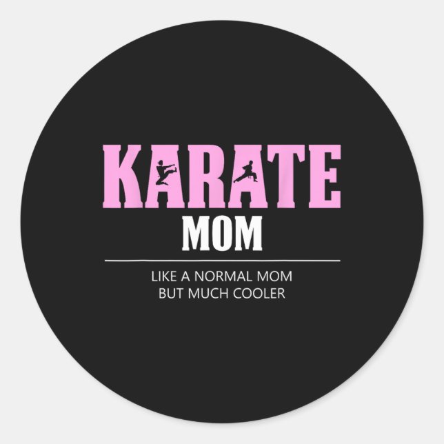Sticker Rond Karate Mom Funny Glacière (Devant)