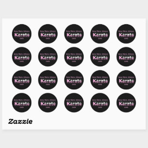 Sticker Rond Karate rose Arts martiaux Typographie moderne