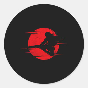Sticker Rond Karaté Shadow Judo Arts Martiaux Japon Kung Fu Tae