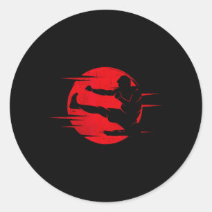 Sticker Rond Karaté Shadow Judo Arts Martiaux Japon Kung Fu Tae