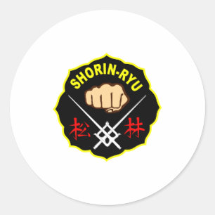 Sticker Rond Karate Shorin Ryu style Matsubayashi Kanji avant T