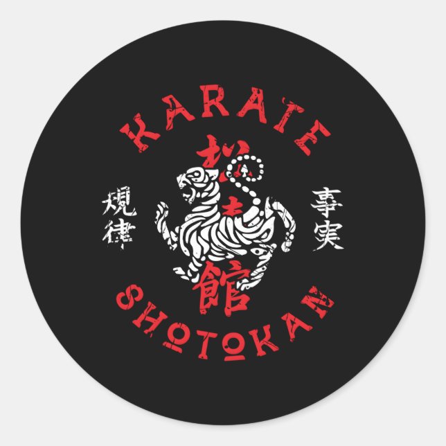 Sticker Rond Karate Shotokan Pour Les Amateurs De Karate (Devant)