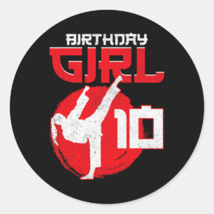 Sticker Rond Karate Taekwondo 10 ans Anniversaire Martial Art