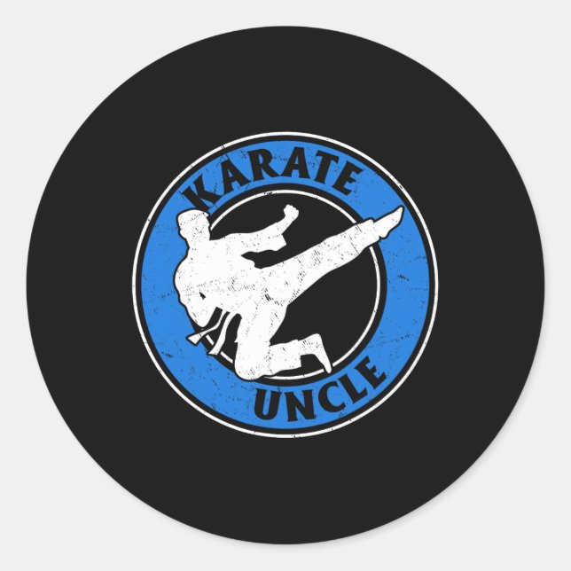 Sticker Rond Karate Uncle Karate Combattez Oncle Karate Fighter (Devant)
