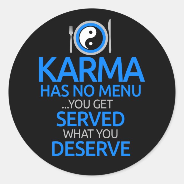 Sticker Rond Karma N'A Pas De Menu... Yin Yang Graphic (Devant)