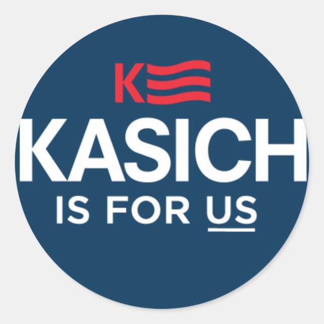 Sticker Rond Kasich est pour nous Logo (Devant)