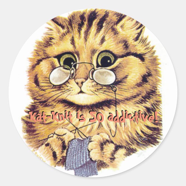 Sticker Rond "Kat-Nip est tellement addictif !" (Devant)
