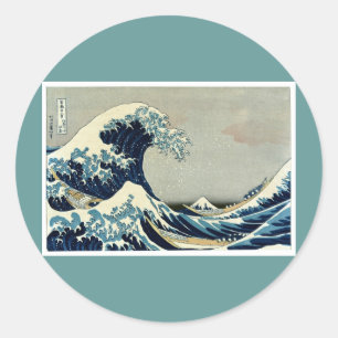 Sticker Rond Katsushika Hokusai dans La Grande Vague au large d