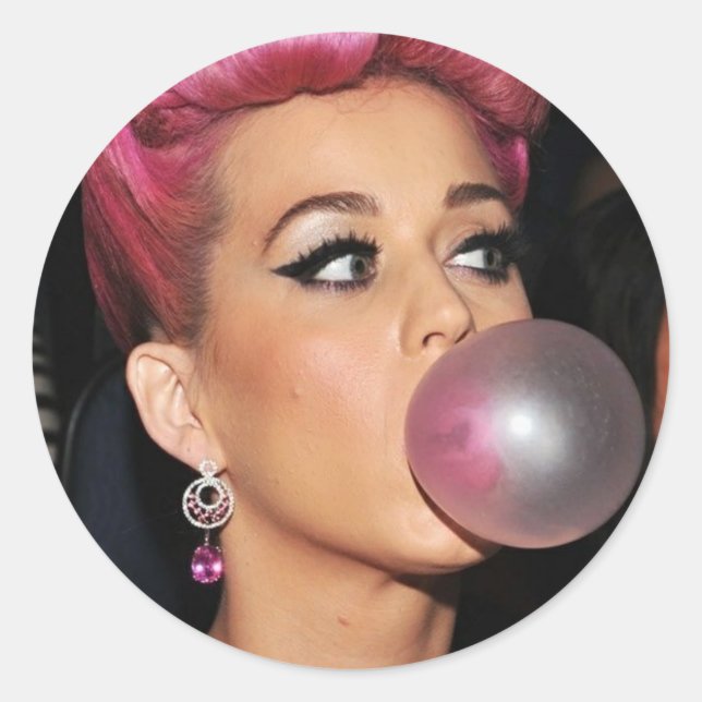 Sticker Rond Katy Perry Bubble Gum (Devant)