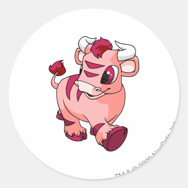 Sticker Rond Kau rose (Devant)