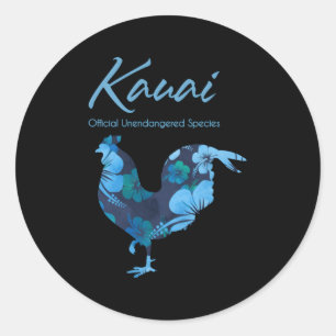 Sticker Rond Kauai Hawaii Chicken Espèces officielles non en vo
