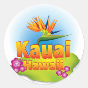Sticker Rond Kauai, Hawaii Desgin