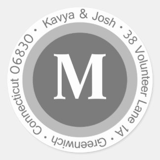 Sticker Rond Kavya & Josh Round Return Adresse Labels