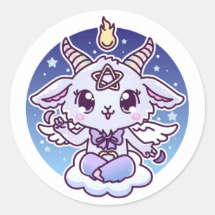 Sticker Rond Kawaii Baphomet