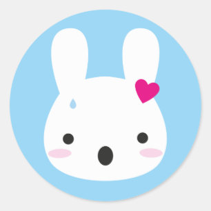 Sticker Rond Kawaii Bunny Émotions