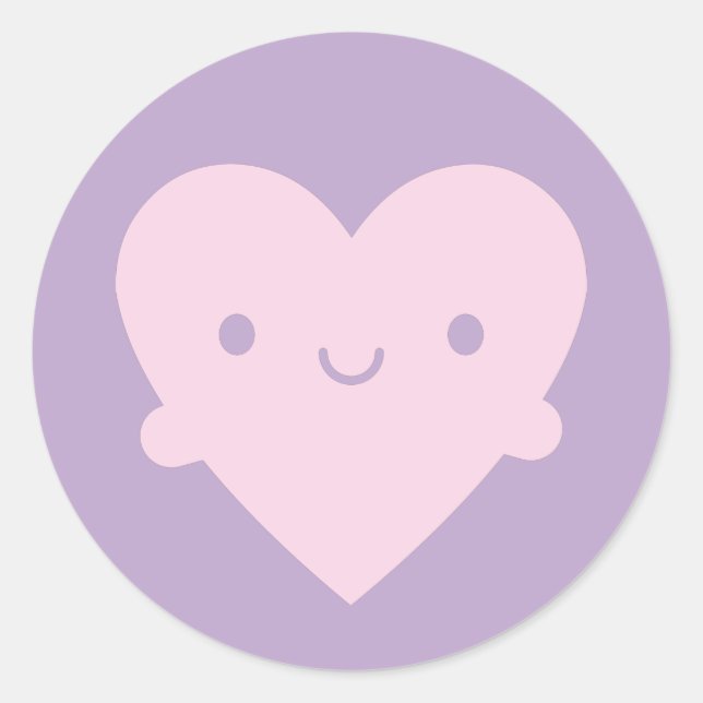 Sticker Rond Kawaii Coeurs (Devant)