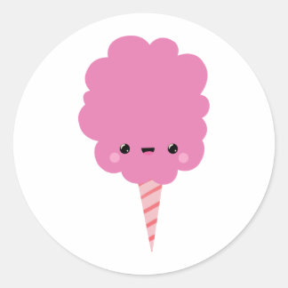 Sticker Rond Kawaii Cotton Candy