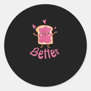 Sticker Rond Kawaii Couple assorti Beurre de Cacahuète Jelly Mi