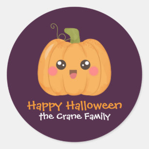 Sticker Rond Kawaii Cute Personnalisé Halloween Cadeau Balise F