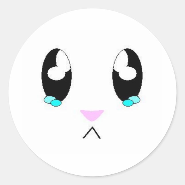 Sticker Rond Kawaii face lapny triste (Devant)