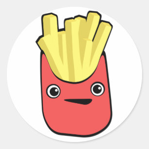 Sticker Rond Kawaii French Fry