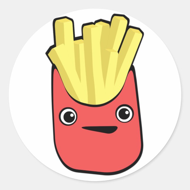 Sticker Rond Kawaii French Fry (Devant)