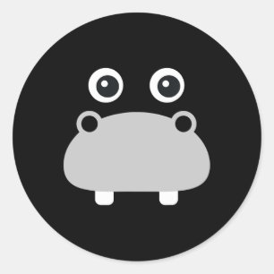 Sticker Rond Kawaii Hippo Face Costume Halloween facile garçons