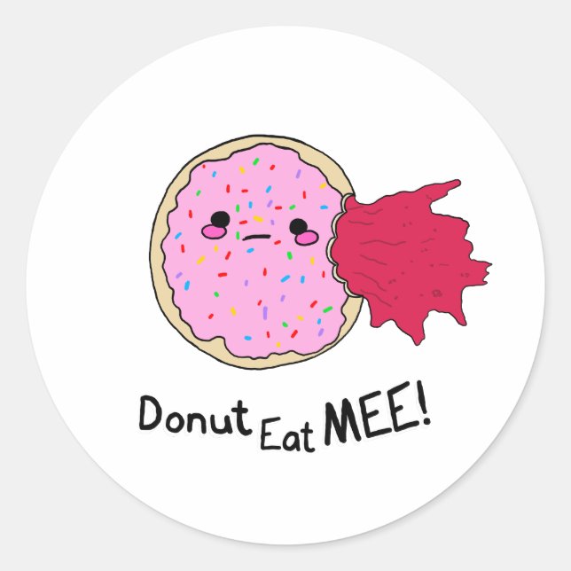 Sticker Rond Kawaii Jam Donut Mange Moi (Devant)