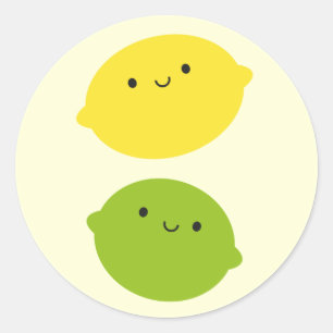Sticker Rond Kawaii Lemon & Lime