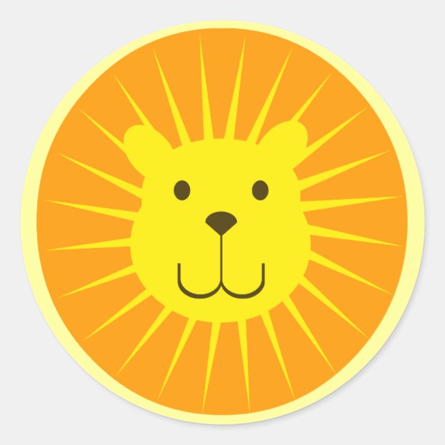 STICKER ROND KAWAII LION SOLEIL SWEETY (Devant)