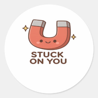 Sticker Rond Kawaii Magnet Stuck On You Cute Playful Style