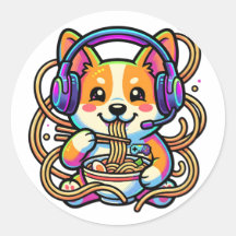 Kawaii Mignon Badge de Corgi Joueur mangeant du Ra