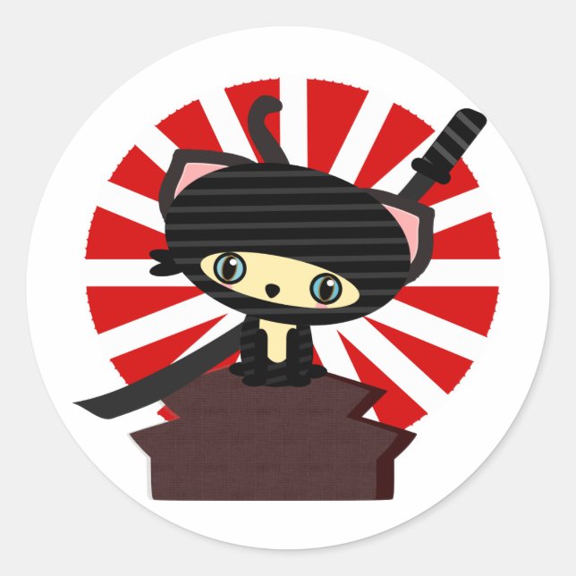 Sticker Rond kawaii ninja (Devant)