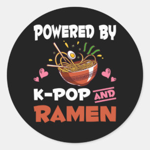 Sticker Rond Kawaii Noodles Kpop et Ramen