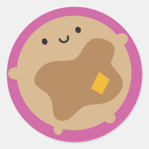 Sticker Rond Kawaii Pancake