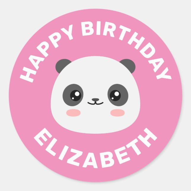 Sticker Rond Kawaii Panda (Devant)