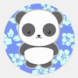 Sticker Rond Kawaii Panda