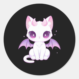 Sticker Rond Kawaii Pastel Goth Déplaisant Cute Démon Witchy ai