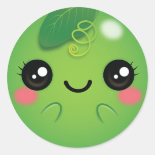 Sticker Rond Kawaii Pea