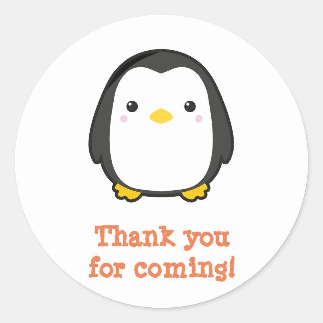 Sticker Rond Kawaii Penguin (Devant)