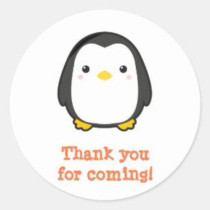 Sticker Rond Kawaii Penguin