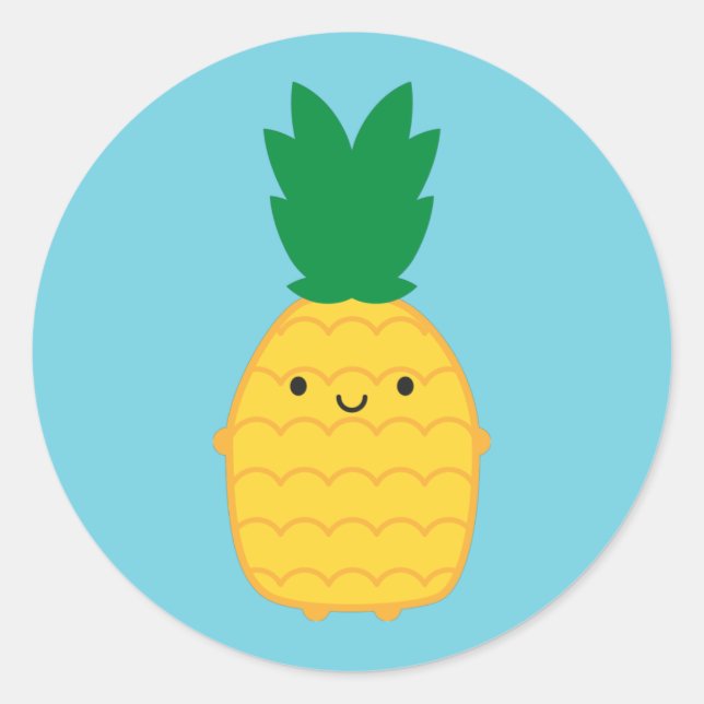 Sticker Rond Kawaii Pineapple (Devant)