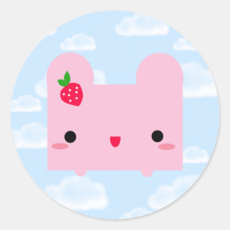Sticker Rond Kawaii Pinku Ripou