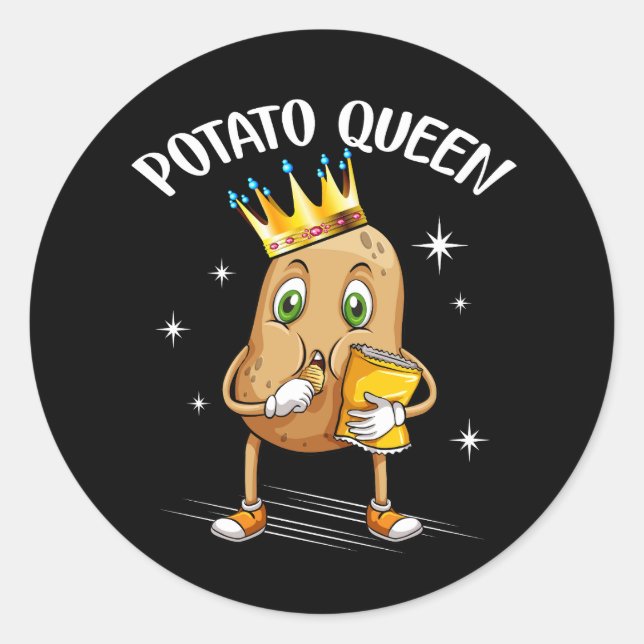 Sticker Rond Kawaii Potato Queen Graphable Potato Lover (Devant)