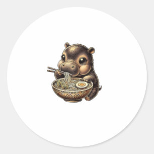 Sticker Rond Kawaii Ramen Anime Vintage Kawaii Moo Deng Japonai
